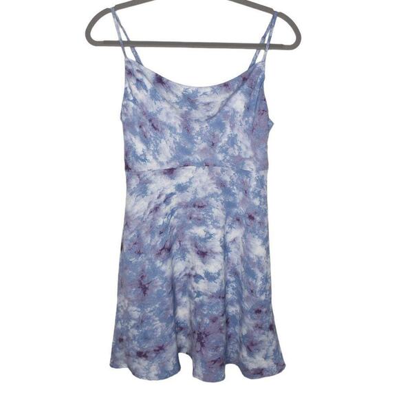 ASTR The Label Womens Purple Tie-Dye Spaghetti Strap Sundress Slip Mini Dress S - Picture 2 of 7